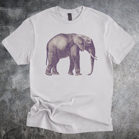 Gildan Other - Elephant Shirt Tshirt Wildlife Animal Safari Nature Graphic Art Tee Gray